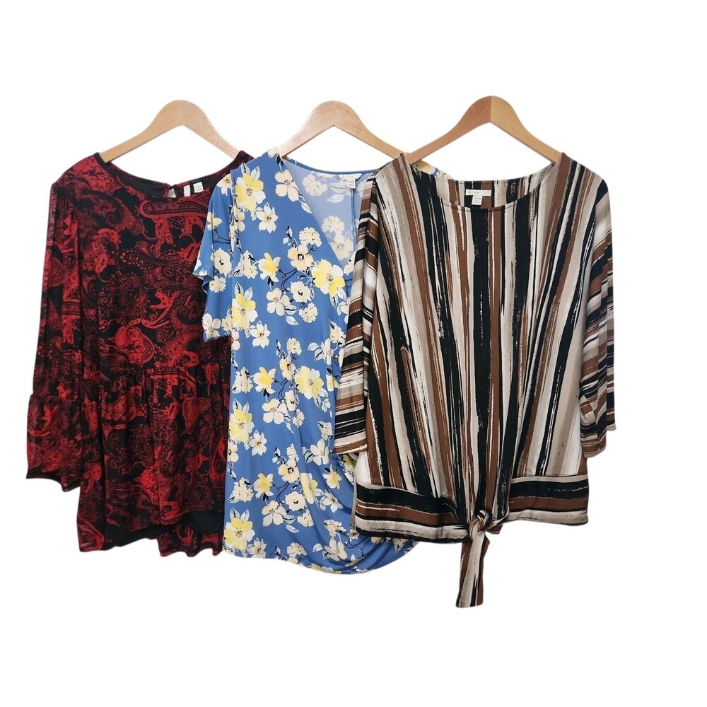 3 Pc Lot Womens Tops Shirts Plus 18/20W Pullover Summer Fall Casual Career